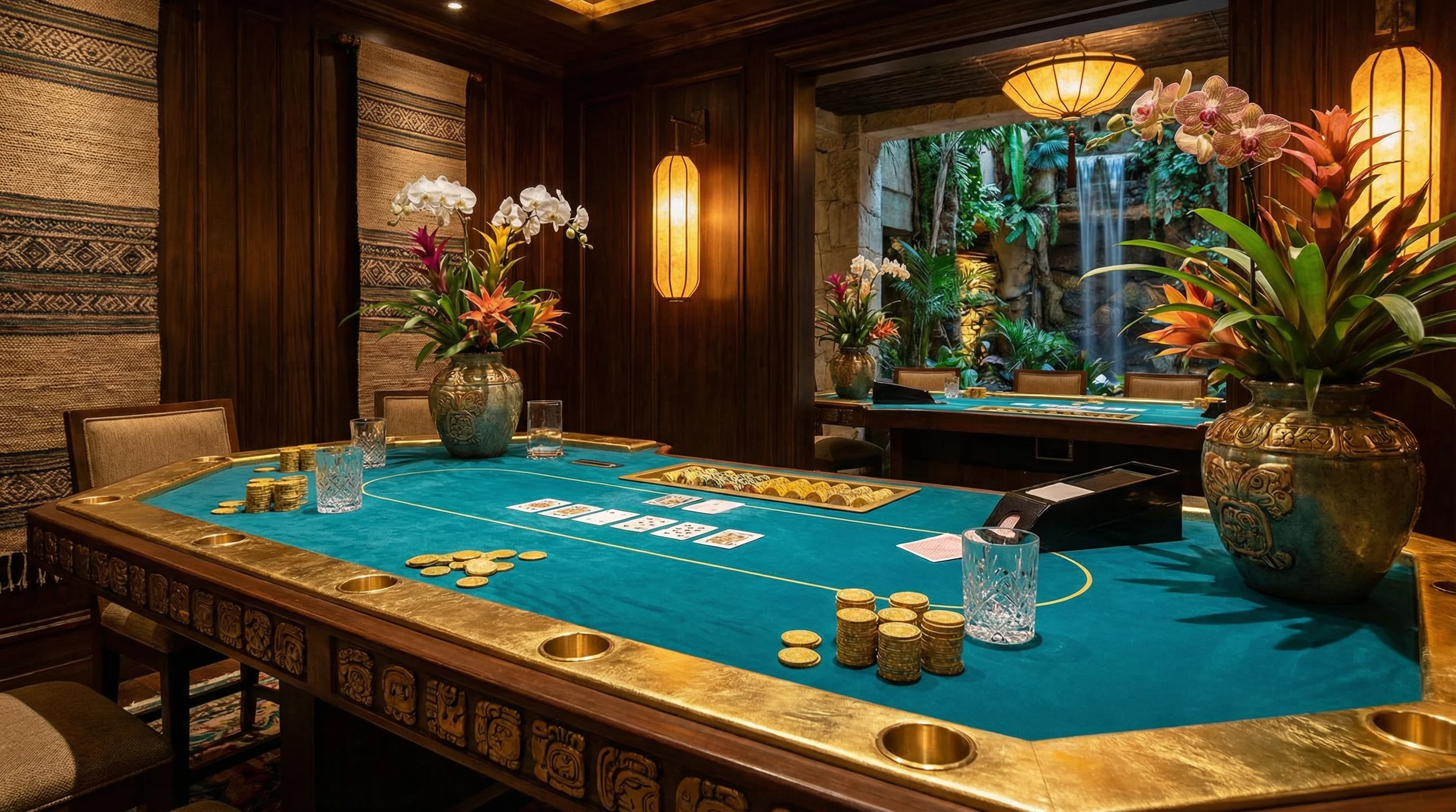 Mesa de bacará de lujo estilo Xcaret en Liga Betplay